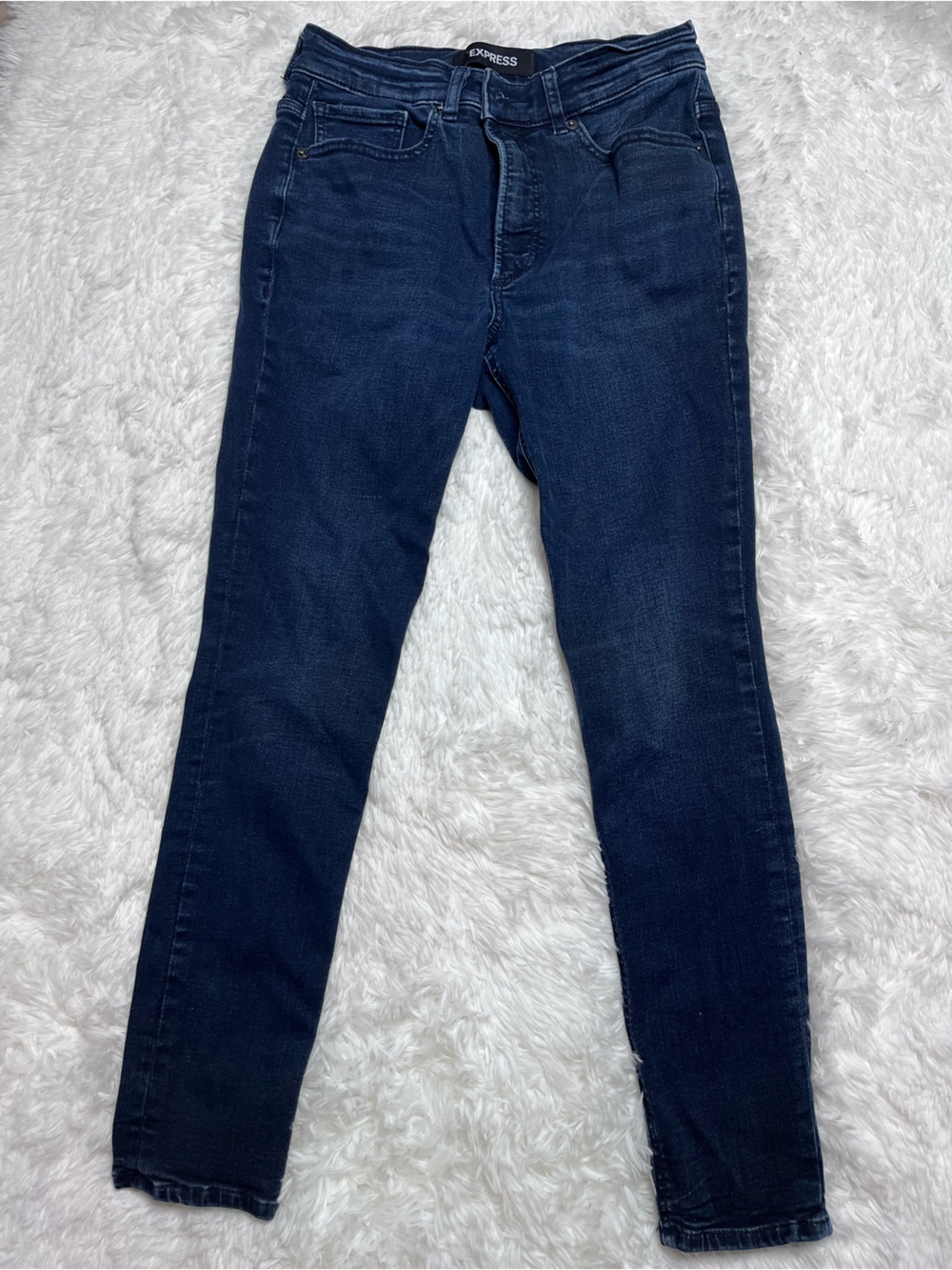 Express Legging High Rise Dark Blue Jeans - Short